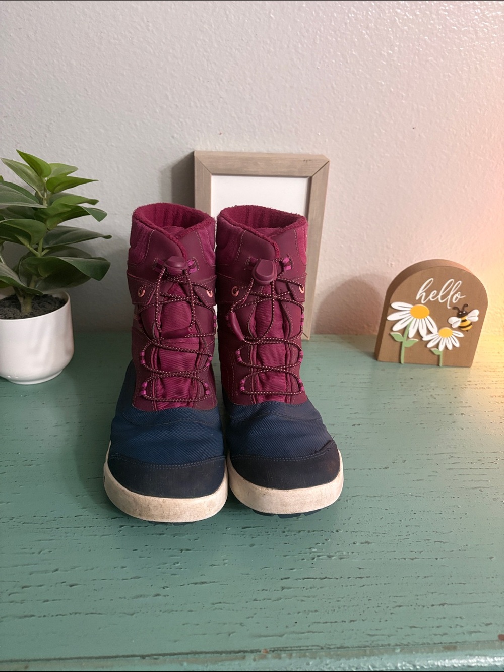 Merrell Women's Burgundy and Navy Winter Rain Boots